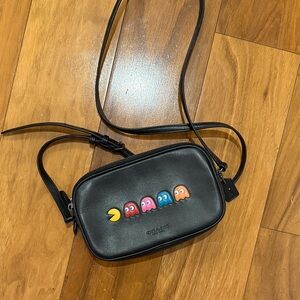Coach Black Crossbody Bag with Colorful Pac-Man Design